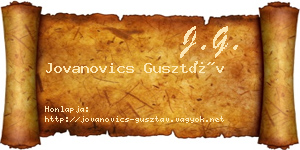 Jovanovics Gusztáv névjegykártya